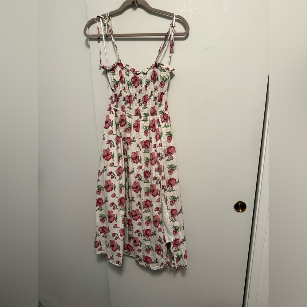 🌻 2 for 25 Sale | Forever 21 Tie Strap Dress | Pink Floral | Size L